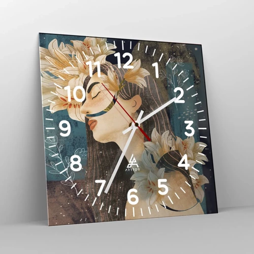 Nástěnné hodiny - Pohádka o princezně s liliemi - 30x30 cm