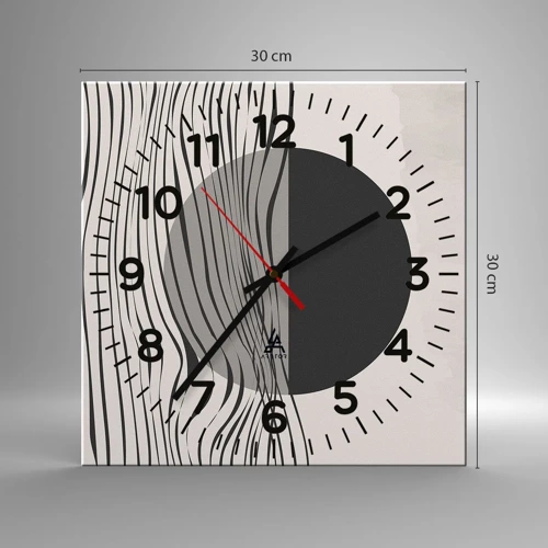 Nástěnné hodiny - Poloviční kompozice - 30x30 cm