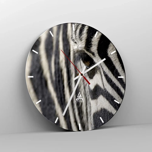 Nástěnné hodiny - Portrét s pruhy - 30x30 cm