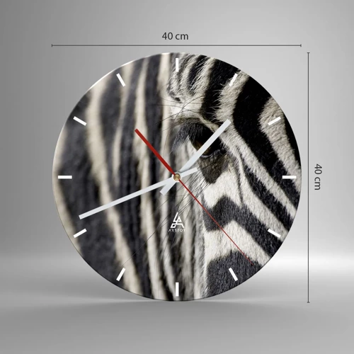 Nástěnné hodiny - Portrét s pruhy - 40x40 cm