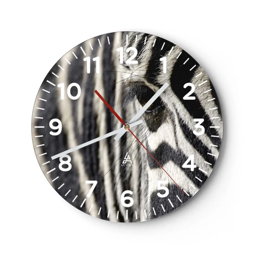 Nástěnné hodiny - Portrét s pruhy - 40x40 cm