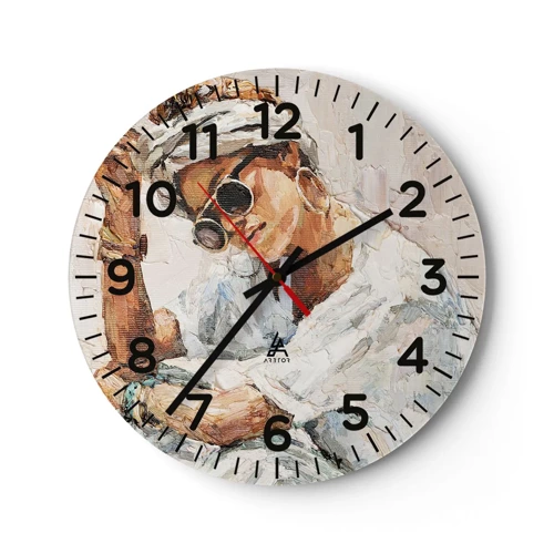Nástěnné hodiny - Portrét v plném slunci - 30x30 cm