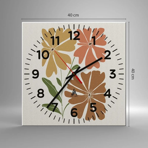 Nástěnné hodiny - Příroda a geometrie - 40x40 cm