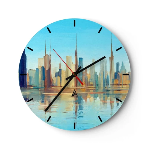 Nástěnné hodiny - Prosluněná metropole - 40x40 cm