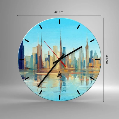 Nástěnné hodiny - Prosluněná metropole - 40x40 cm