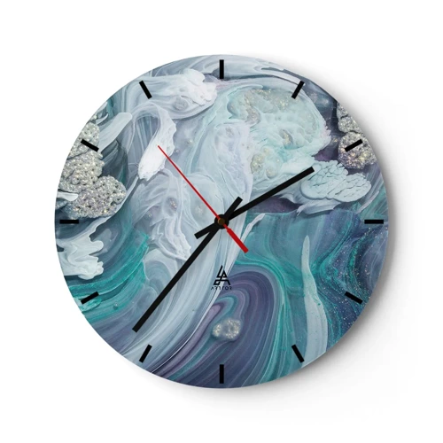 Nástěnné hodiny - Proudy modré - 30x30 cm