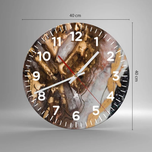 Nástěnné hodiny - Prvek země - 40x40 cm