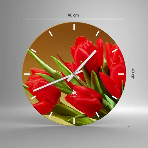 Nástěnné hodiny - Pupen jarní radosti - 40x40 cm