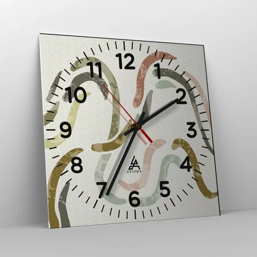 Nástěnné hodiny - Radostný tanec abstrakce - 30x30 cm