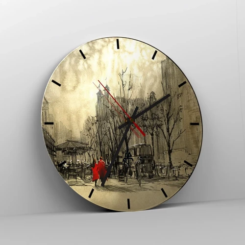 Nástěnné hodiny - Rande v londýnské mlze  - 30x30 cm