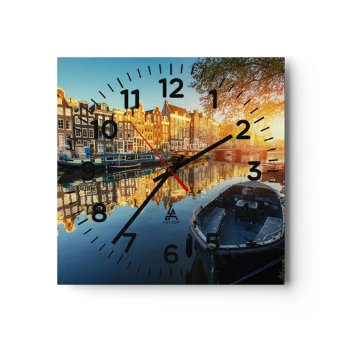 Nástěnné hodiny - Ráno v Amsterdamu - 40x40 cm