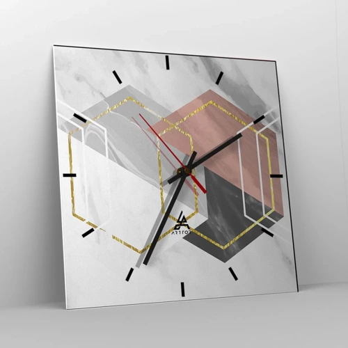 Nástěnné hodiny - Řetězová kompozice - 40x40 cm