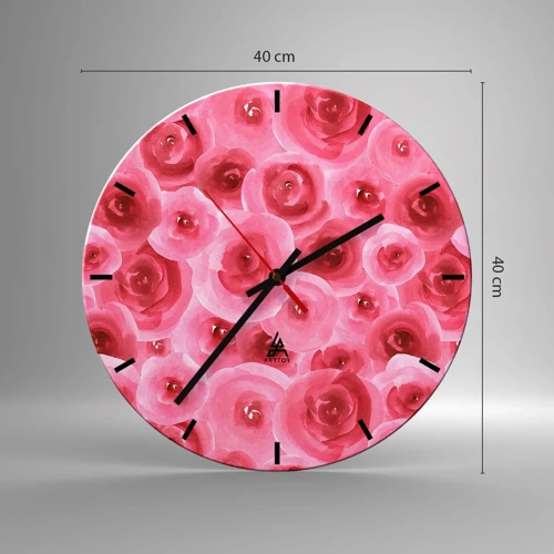 Nástěnné hodiny - Růže dole i nahoře - 40x40 cm