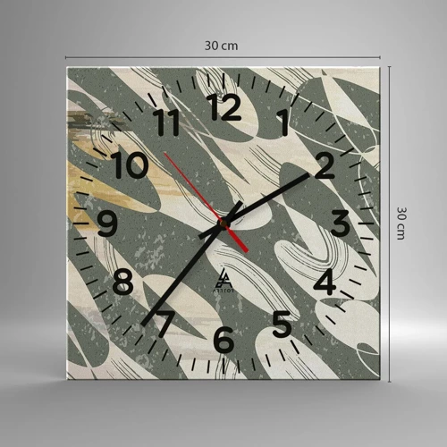Nástěnné hodiny - Rytmizovaná abstrakce - 30x30 cm