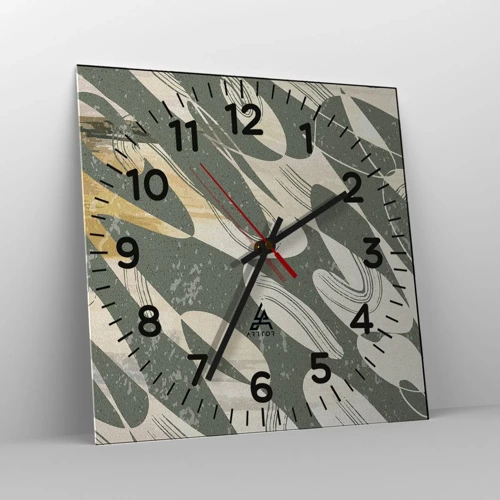 Nástěnné hodiny - Rytmizovaná abstrakce - 30x30 cm