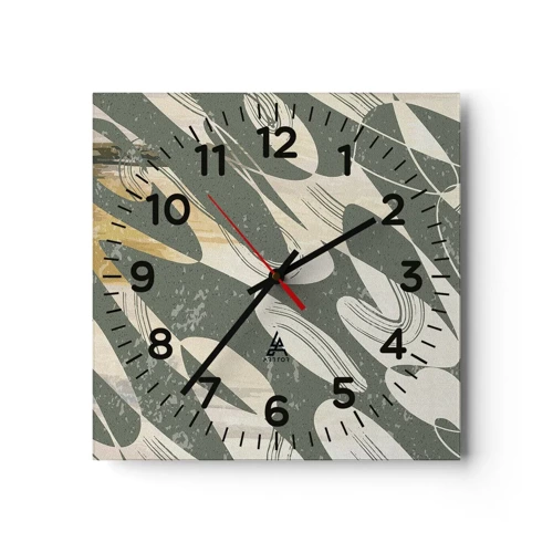 Nástěnné hodiny - Rytmizovaná abstrakce - 40x40 cm