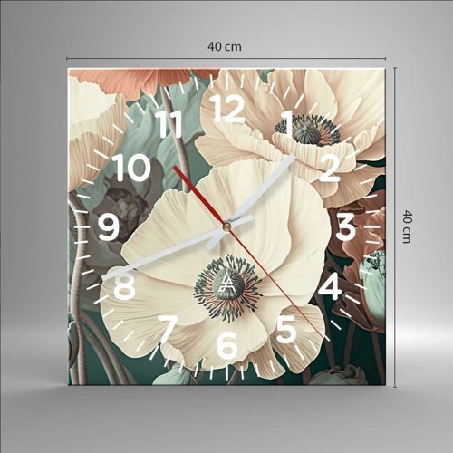 Nástěnné hodiny - Šepot máků - 40x40 cm