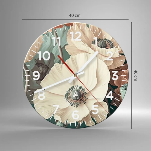 Nástěnné hodiny - Šepot máků - 40x40 cm