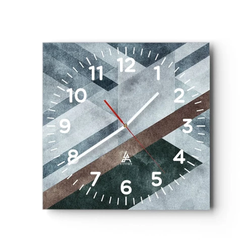 Nástěnné hodiny - Sofistikovaná elegance geometrie - 40x40 cm