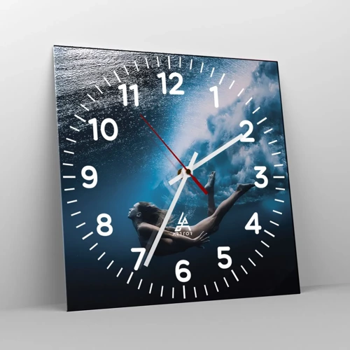 Nástěnné hodiny - Současná mořská panna - 30x30 cm