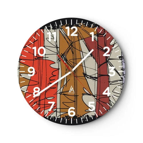 Nástěnné hodiny - Spontánní kompozice - 30x30 cm