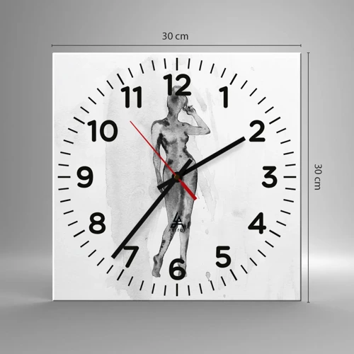 Nástěnné hodiny - Studie o ideálu ženskosti - 30x30 cm