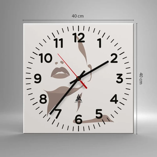 Nástěnné hodiny - Stvořená ze světla a stínu - 40x40 cm
