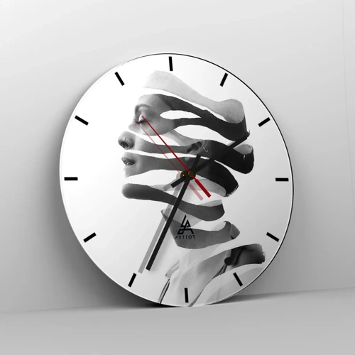 Nástěnné hodiny - Surrealistický portrét - 30x30 cm