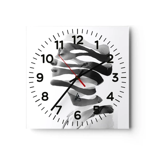 Nástěnné hodiny - Surrealistický portrét - 40x40 cm