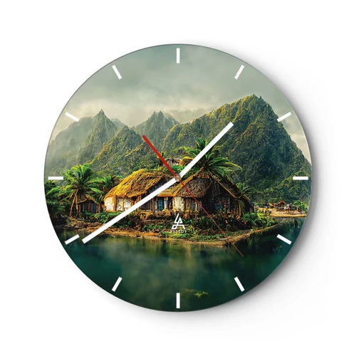Nástěnné hodiny - Tropický ráj - 30x30 cm