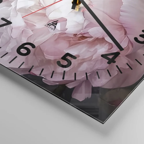 Nástěnné hodiny - Uchytnuté v rozkvětu - 40x40 cm