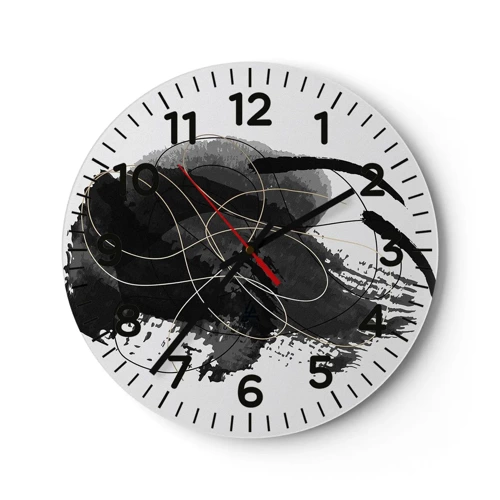 Nástěnné hodiny - Upletené z černé - 40x40 cm