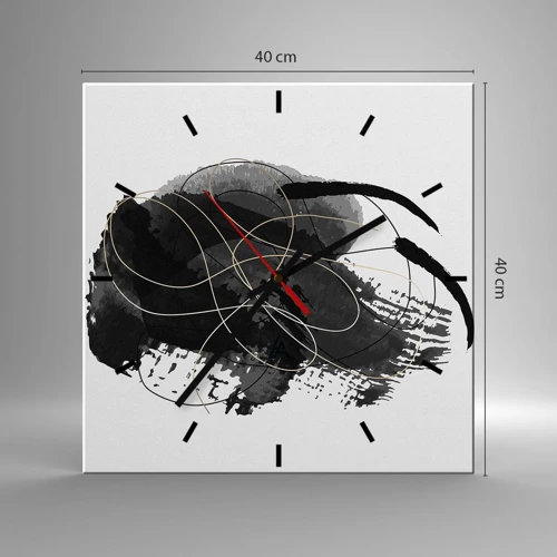 Nástěnné hodiny - Upletené z černé - 40x40 cm