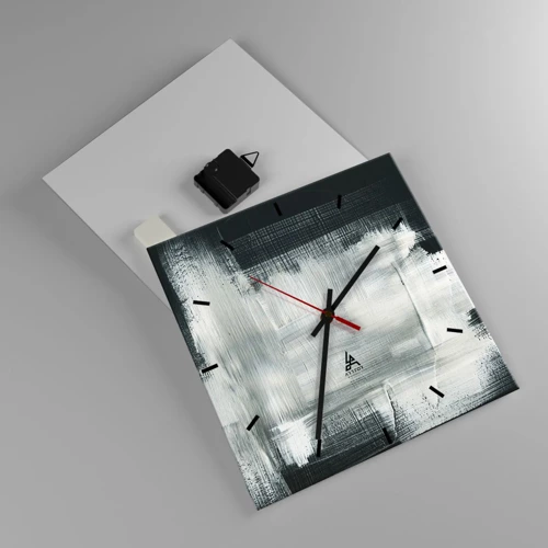 Nástěnné hodiny - Utkané svisle a vodorovně - 30x30 cm