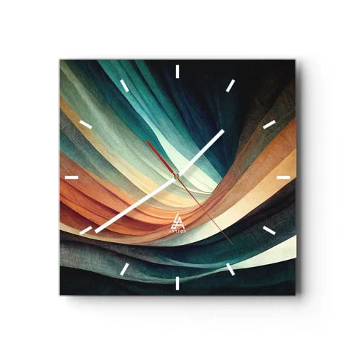 Nástěnné hodiny - Utkané z barev - 40x40 cm