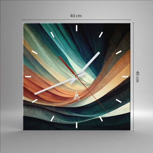 Nástěnné hodiny - Utkané z barev - 40x40 cm