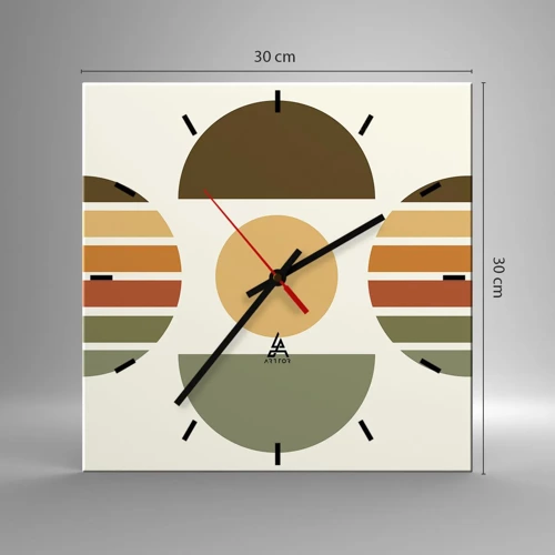 Nástěnné hodiny - V barvách země - 30x30 cm