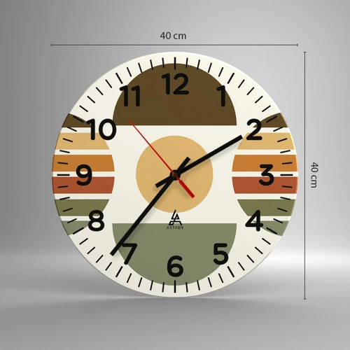 Nástěnné hodiny - V barvách země - 40x40 cm