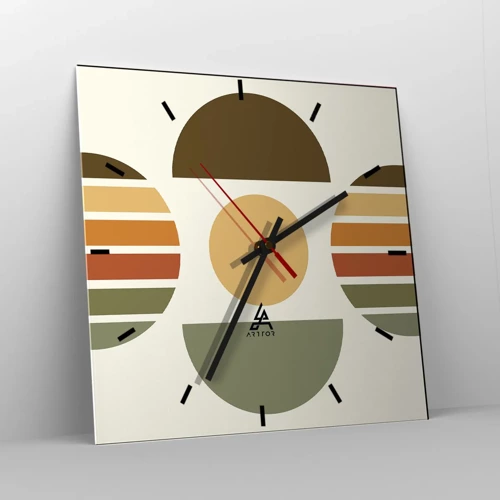 Nástěnné hodiny - V barvách země - 40x40 cm