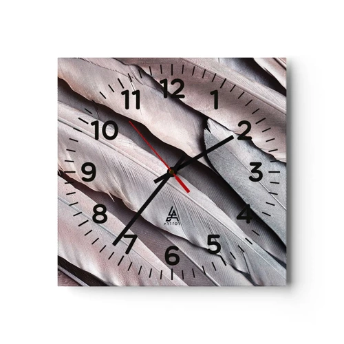 Nástěnné hodiny - V růžové a stříbrné - 30x30 cm