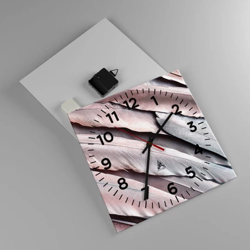 Nástěnné hodiny - V růžové a stříbrné - 30x30 cm
