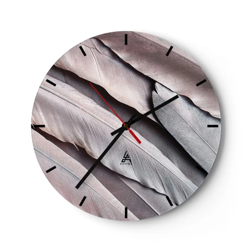 Nástěnné hodiny - V růžové a stříbrné - 40x40 cm