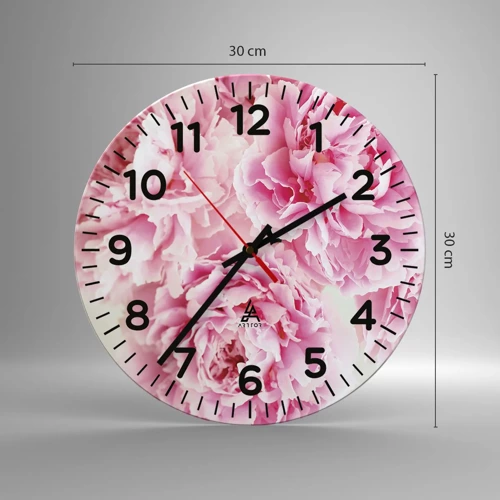 Nástěnné hodiny - V růžovém přepychu - 30x30 cm