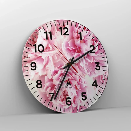 Nástěnné hodiny - V růžovém přepychu - 30x30 cm