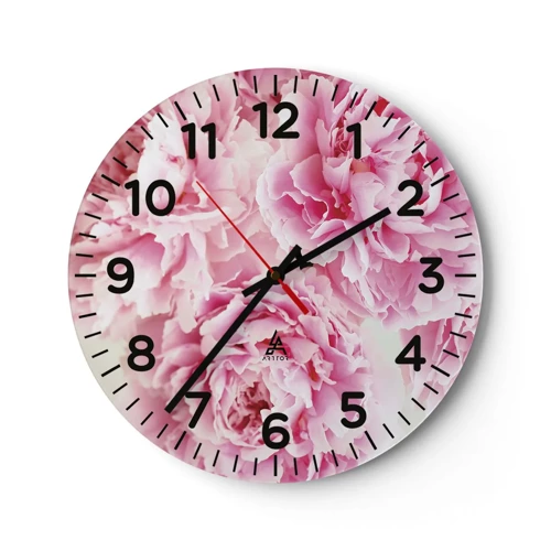 Nástěnné hodiny - V růžovém přepychu - 40x40 cm