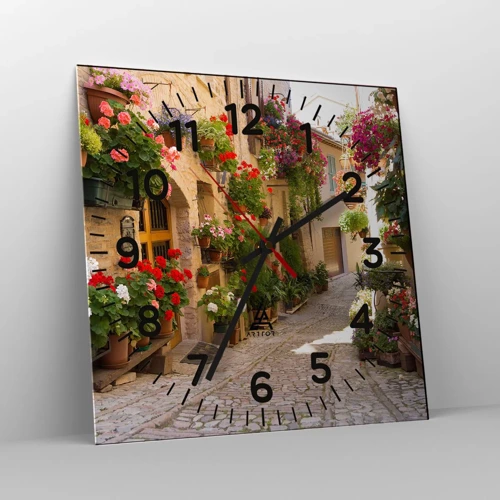 Nástěnné hodiny - V záplavě květin - 30x30 cm