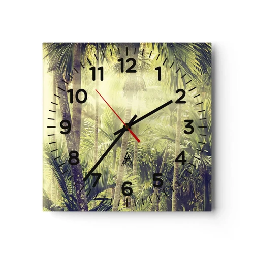 Nástěnné hodiny - V zeleném žáru - 40x40 cm