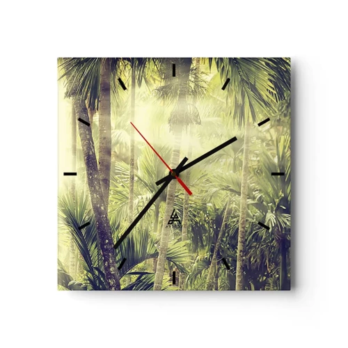 Nástěnné hodiny - V zeleném žáru - 40x40 cm