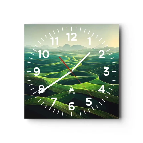 Nástěnné hodiny - V zelených údolích - 30x30 cm