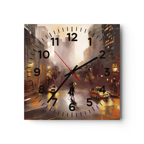 Nástěnné hodiny - Ve světlech New Yorku - 40x40 cm